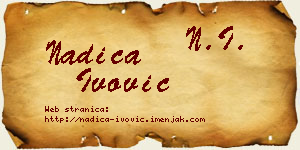 Nadica Ivović vizit kartica
